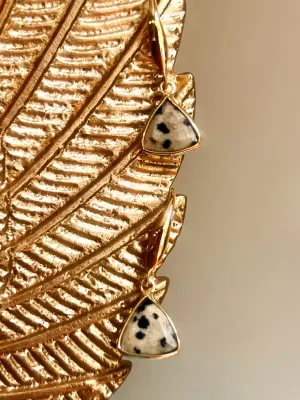 Dalmation Jasper Gemstone Earring