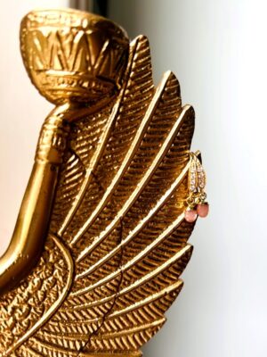 Tiny Rose Quartz and Zirconia Earring