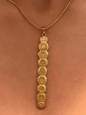 Vertical Brass Chakra Necklace