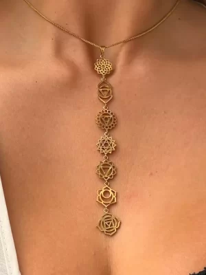 7 Chakras Brass Necklace