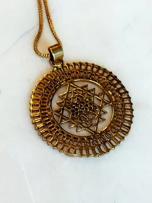 Brass Star Mandala Pendent and chain Necklace
