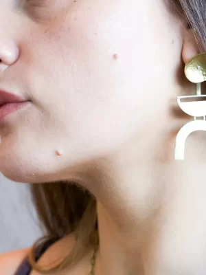 Dancers Brass Silver Earring