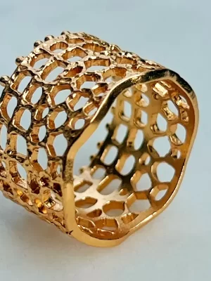 Queenie Lattice chunky 22k Gold plated Ring