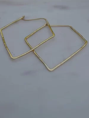 Octogon Silver Hoops Earings
