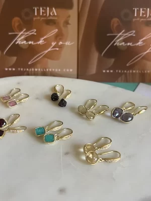 Goddess Green Agate Drop Earring