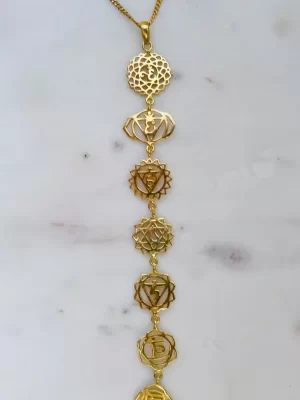 14K Gold plated 7 Chakra necklace