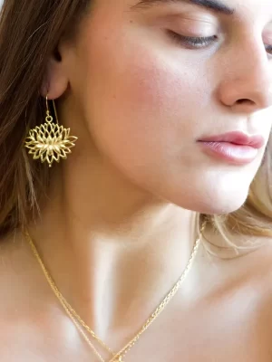 Lotus Earring Gold Plated