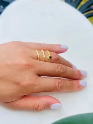 Delicate Shakti Snake Ring 22k gold plated adjustable ring