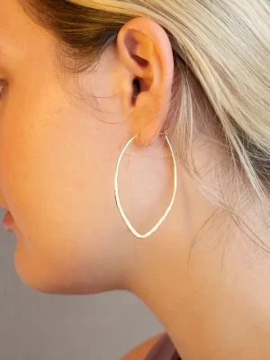 Gold Teardrop Hoop Earring