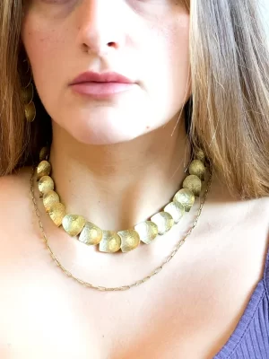 Scales Brass Choker Set Necklace/belt