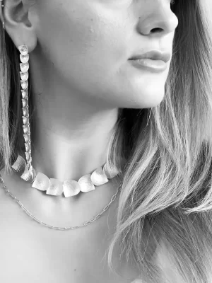 Silver Scales Choker Set Necklace