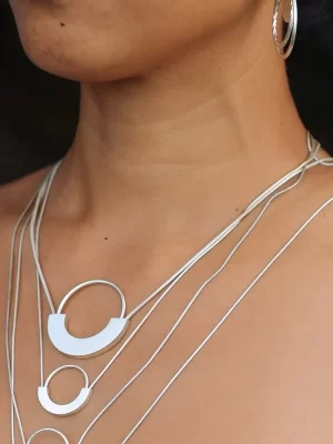 Moonlight Collection Short Silver Necklace