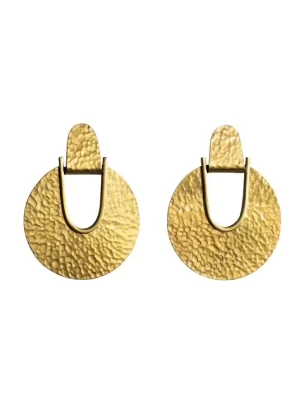 Elektra Earrings Hammered Brass Large